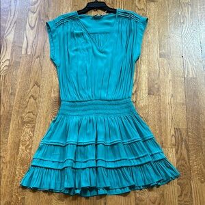 Teal Pleated Dress